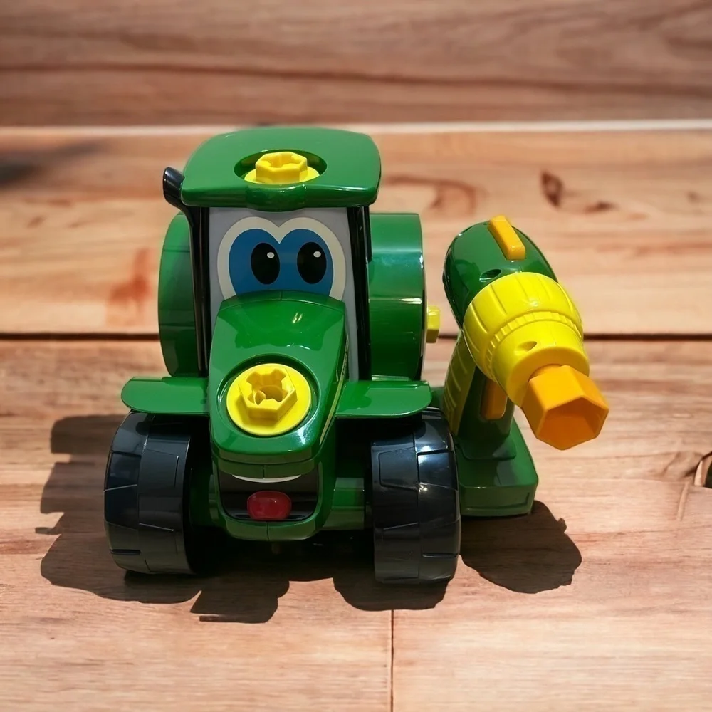 John Deere Build a Johnny Tractor Toy Green Yellow Kids Battery Screwdriver
